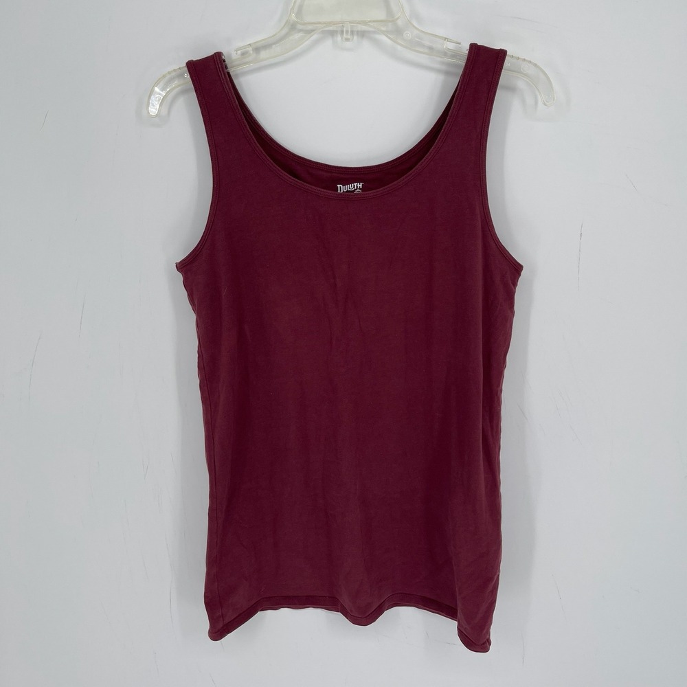Duluth Trading Women's Burgundy Cotton Blend Stretch Scoop Neck Tank Top Size M